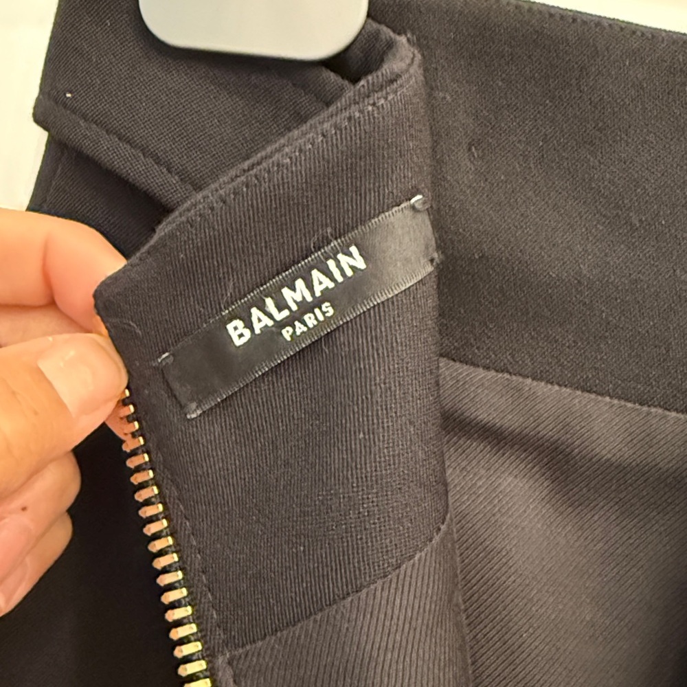 Balmain Black Mini Skirt with Gold Buttons - Picture 3 of 3